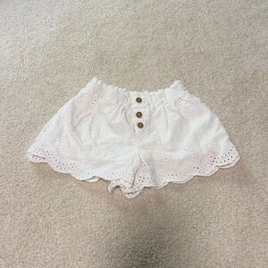 ZARA KIDS White Eyelet Lace Shorts